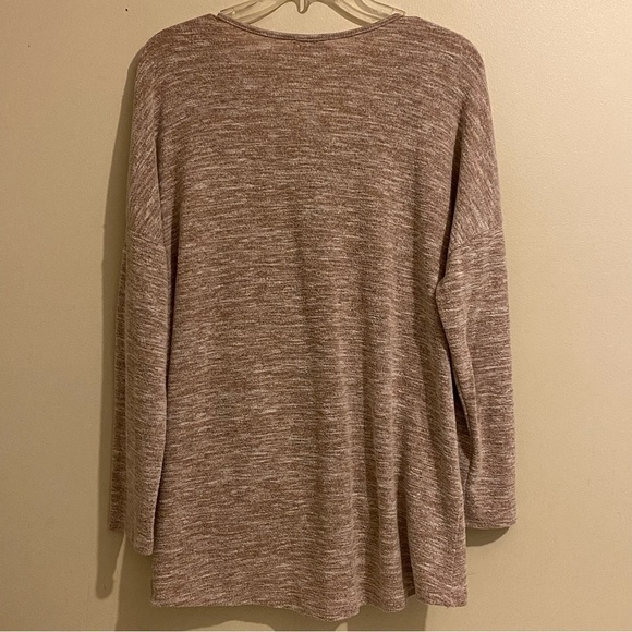 Umgee Blouse Size Small Tunic Oversized Boho Rose Gathered Front Long Sleeves - Picture 4 of 8